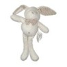 Peluche doudou Lapin blanc gris beige rayures 25 cm SERGENT MAJOR SGMJ (25904)