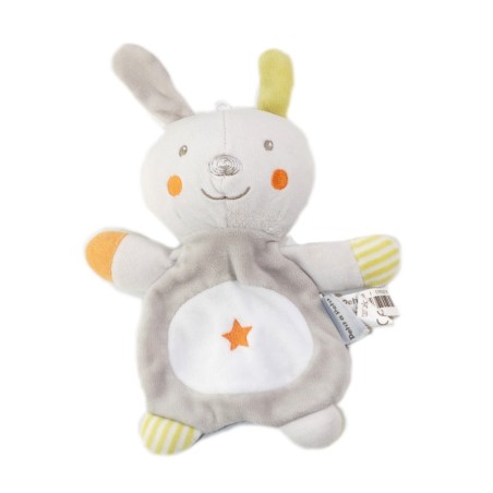 PETIT A PETIT Aubert Doudou plat Lapin gris Etoile (25887)