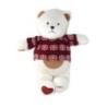 SERGENT MAJOR Doudou peluche ours blanc marron pull flocons 32 cm Les Pyjamas Reveurs (25884)