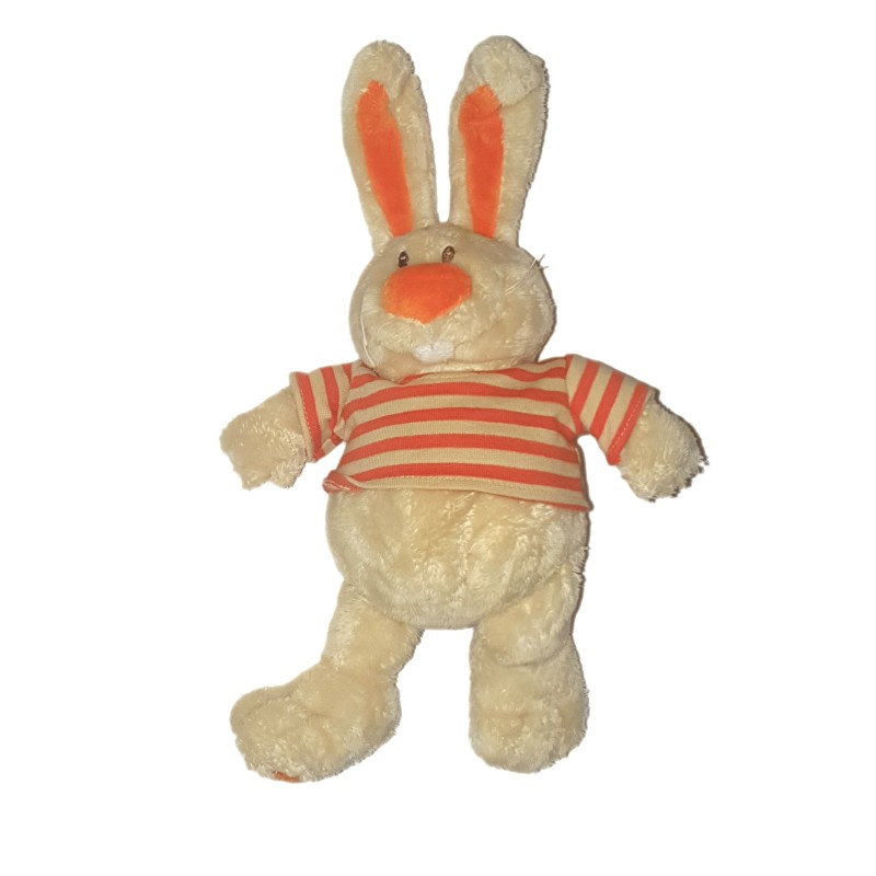 Doudou Peluche Lapin creme ecru orange ANNA CLUB PLUSH 26 cm (26457)