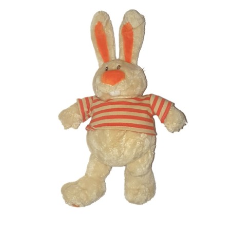 Doudou Peluche Lapin creme ecru orange ANNA CLUB PLUSH 26 cm (26457)