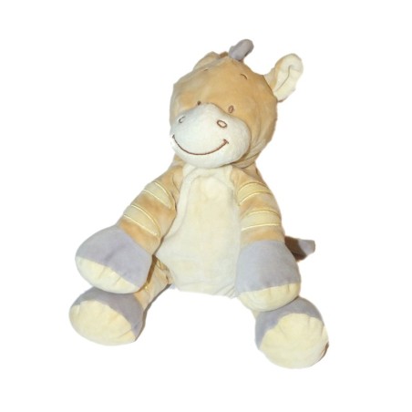 Doudou Cheval Poney beige mauve Bengy 22 cm (26810)