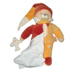 Mon Doudou Ours Cannelle orange Mouchoir Doudou et Compagnie 30 cm (24079)