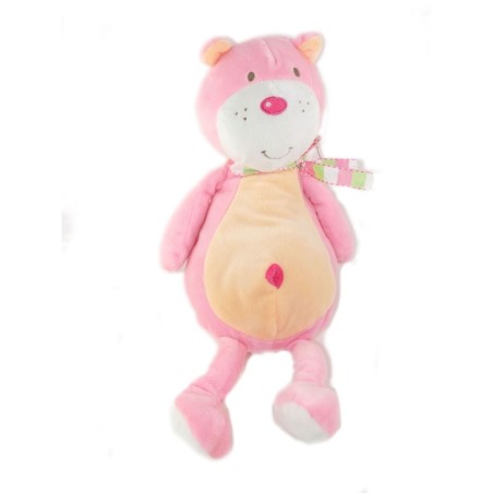 Doudou Ours rose orange Ruban 40 cm Dodo d Amour MGM (26292)