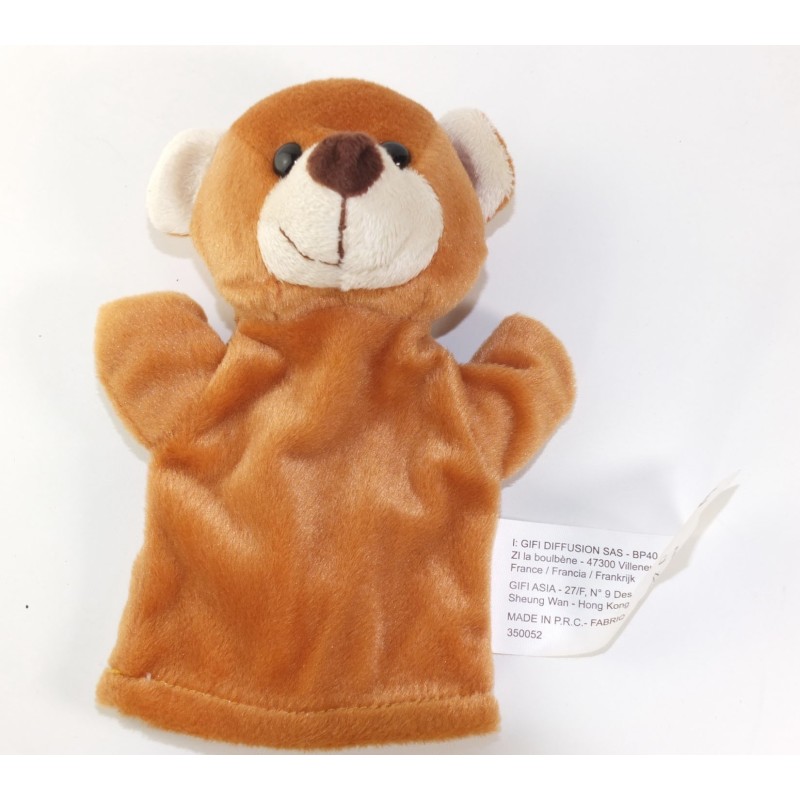 Doudou Marionnette ours marron 20 cm GIFI DIFFUSION (26287)