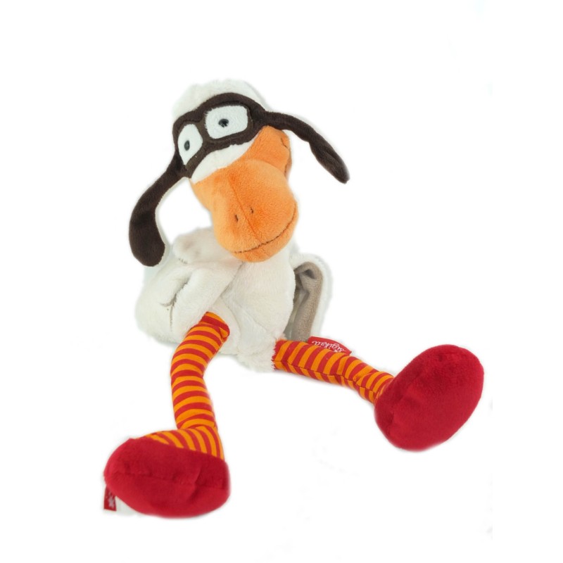 Peluche doudou Oiseau Canard blanc orange rouge SIGIKID 38 CM (26363)