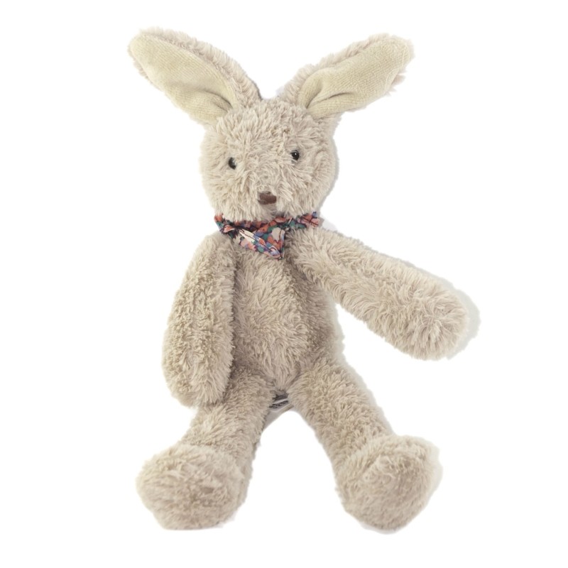 Doudou Peluche Lapin beige Foulard Fleurs Bonpoint Jellycat 26 cm (26315)