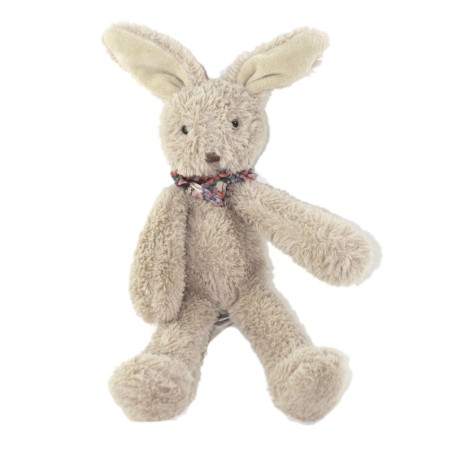 Doudou Peluche Lapin beige Foulard Fleurs Bonpoint Jellycat 26 cm (26315)