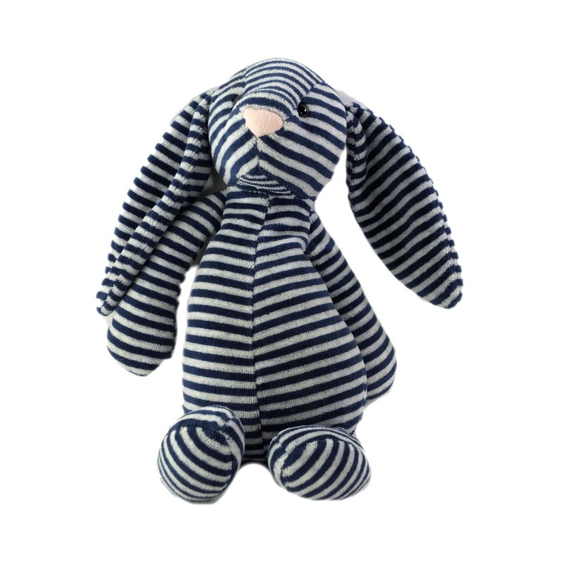 Doudou Lapin gris bleu rayures 28 cm Jellycat (26314)
