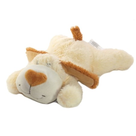 Doudou Peluche Chien marron blanc ecru creme allonge FAMOSA roux 26 cm (26313)