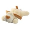 Doudou Peluche Chien marron blanc ecru creme allonge FAMOSA roux 26 cm (26313)