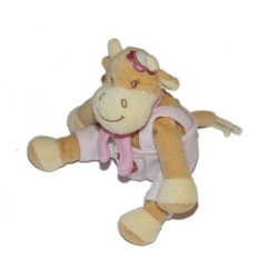 Doudou Vache Salopette fleur Bengy 13 cm 2003 (26769)
