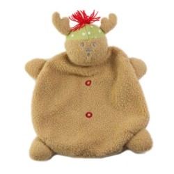 ABSORBA Doudou plat renne cerf marron beige (25601)