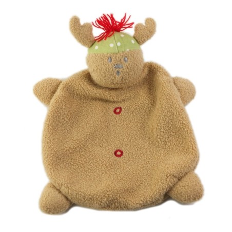 ABSORBA Doudou plat renne cerf marron beige (25601)