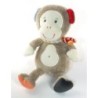 TIGEX Peluche musicale doudou Singe gris echarpe 20 cm (25523)