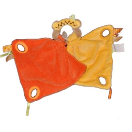 DOUDOU ET COMPAGNIE Ours indien Tatoo poignee ours orange mandarine jaune (22059)