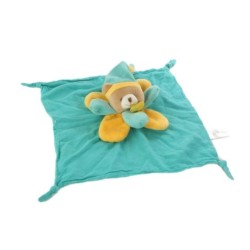 Baby Nat Doudou Ours lange tissu bleu orange Turquoise BN031 (21176)