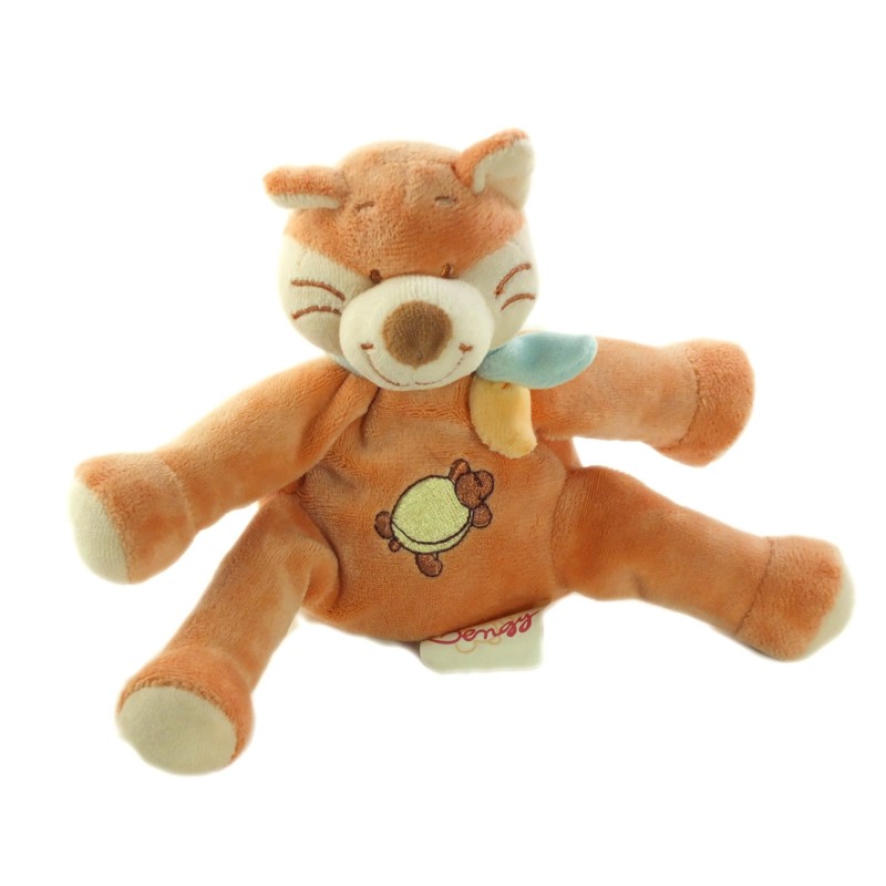 Doudou Renard orange Foulard bleu Tortue 13 cm Bengy 2004 (25315)