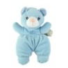 Doudou Peluche Ours Soucis bleue carreaux Calin et Bisous Grelot 20 cm SILVERTOYS (25324)