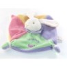 Doudou plat Lapin Les Bonbons Baby Nat jaune mauve rose vert (23531)