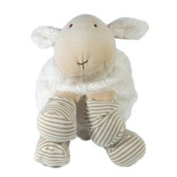 Doudou MOUTON Agneau blanc beige NATALYS 20 cm (17678)