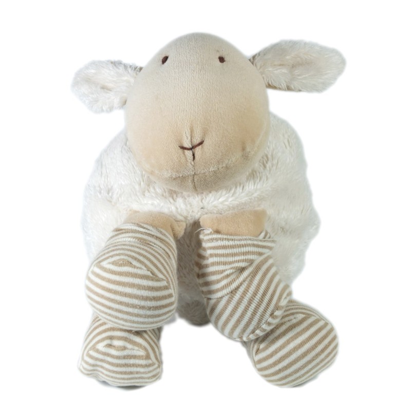 Doudou MOUTON Agneau blanc beige NATALYS 20 cm (17678)