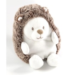 Doudou Peluche Herisson blanc marron chine 15 cm TEX Baby Carrefour (21582)