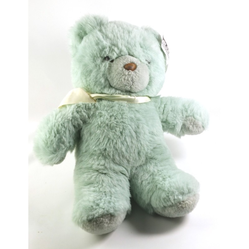 Vintage Ancienne Peluche ours bleu vert Happy Horse 38 cm (22412)