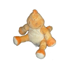 Doudou Peluche DINOSAURE jaune orange - Bengy Amtoys - H 18 cm (8465)