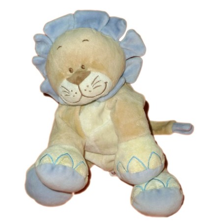 Doudou peluche LION Beige mauve BENGY - H 23 cm assis 2005 (11963)