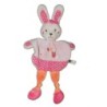 Doudou plat LAPIN rose orange Noeuds Hibou - TEX Baby - Carrefour  (12231)