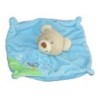 Doudou plat carré OURS bleu TEX Baby Carrefour - Tracteur brodé (11392)