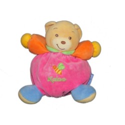 KALOO - Doudou OURS rose orange Abeille Col vert  - H 16 cm (12111)
