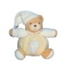 KALOO Doudou boule OURS jaune beige Feuille Nature H 18 cm  (10720)