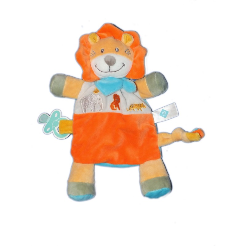 Doudou plat LION orange - TEX Baby Carrefour  (10644)