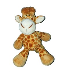 Peluche GIRAFE marron jaune - BEPPE Poland - H 34 cm - Plush giraf (11243)