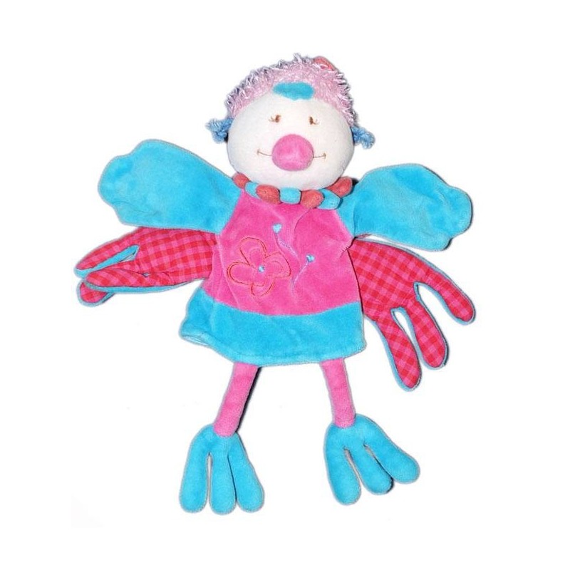 Doudou marionnette Oiseau bleu rose Catimini 28 cm (14555)