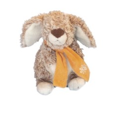 Peluche LAPIN Beige LASCAR - Echarpe orange - H 18 cm (6445)
