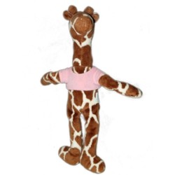 Doudou peluche GIRAFE pull rose MRSA Petit Boy - H 32 cm (6541)