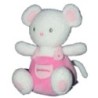 Doudou Luminou Souris Rose blanche 18 cm Photoluminescente Sans Pile Brille Dans Le Noir (14271)