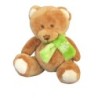 Peluche Doudou OURS marron Echarpe Verte - LASCAR - H 15 cm (6984)