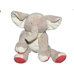Doudou Peluche Elephant gris Foulard vert BENGY Amtoys 22 cm (13424)