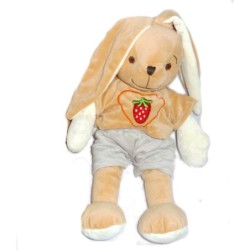 Doudous peluches LAPIN CA Crédit Agricole T-shirt Fraise brodée  (7159)
