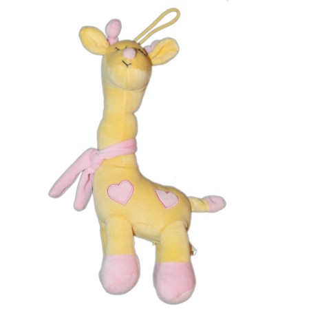 Doudou Girafe  Startoy Coeur rose Grelot 32 cm (13158)