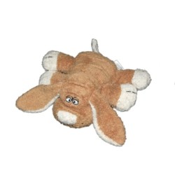 Doudou peluche chien allongé marron DUPUIS 20 cm petit modèle (13106)