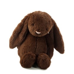 Doudou peluche Lapin chocolat marron brun nez rose 31 cm Jellycat (19226)