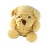 Peluche doudou chien jaune beige nez marron Sharpei Nounours 26 cm (19122)