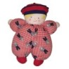 Doudou poupee Lutin marin tissu rouge carreaux vichy Grelot 25 cm Corolle 1997 (24574)