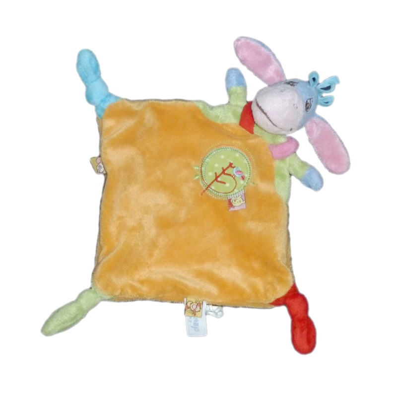 Doudou plat BOURRIQUET Disney rouge vert jaune Elephant - Simba Dickie 587/9756 (8444)