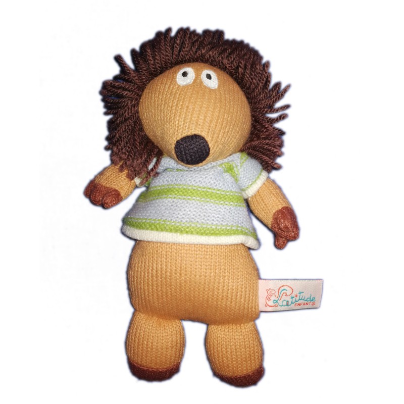 Latitude Enfant Peluche doudou Herisson Hugo 22 cm tricot laine (19487)